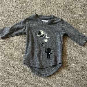 Huxbaby Gray and Black Long Sleeve Tees